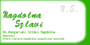 magdolna szlavi business card